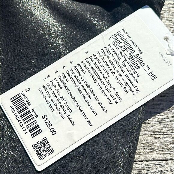Lululemon Align High-Rise Pant 28” Shine size 2 NWT Radiate Foil Print Black - Picture 3 of 7